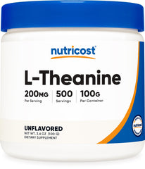Front view of Nutricost L-Theanine Powder 100g