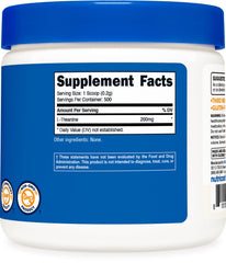 Gluten Free and Non-GMO Nutricost L-Theanine Powder label emphasis