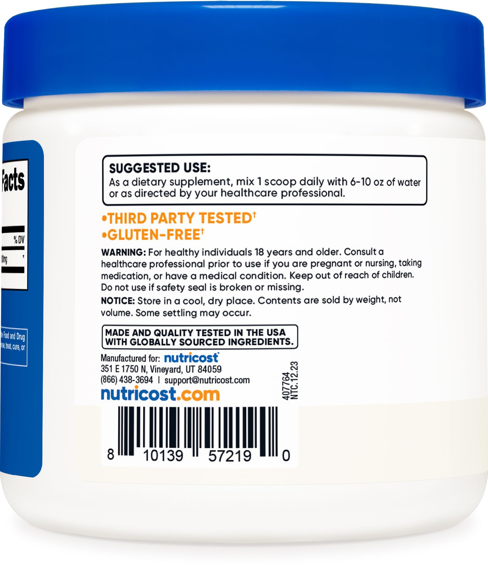 Serving scoop with Nutricost L-Theanine Powder