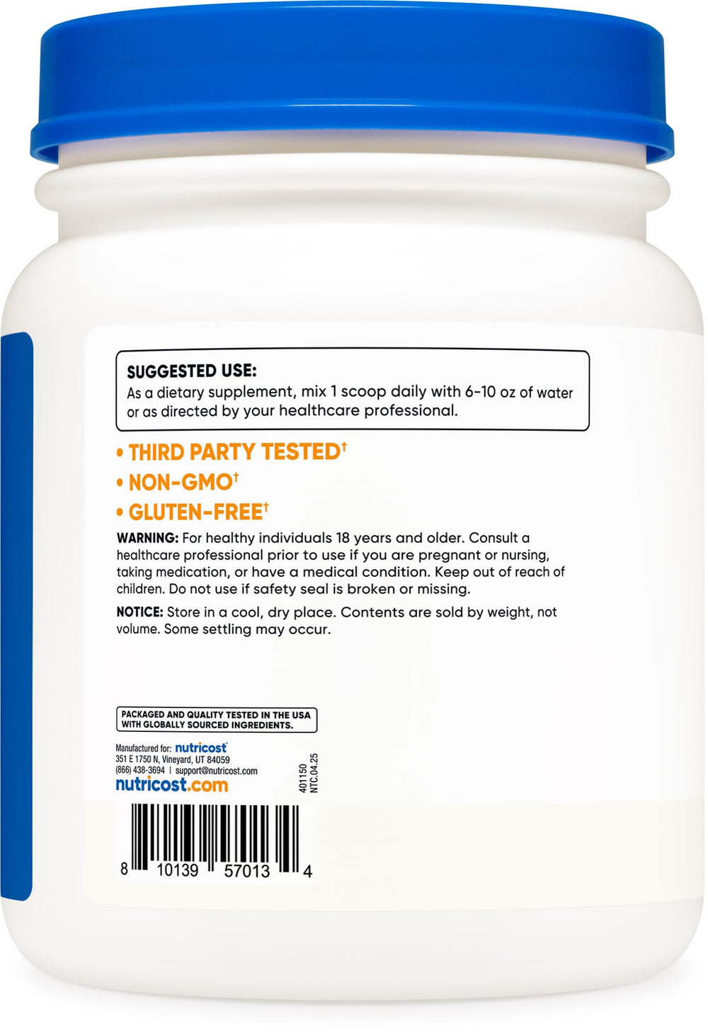 Gluten Free and Non-GMO icons for Nutricost L-Tyrosine