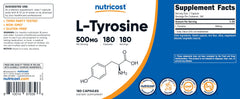 Packaged Nutricost L-Tyrosine bottle with outer carton