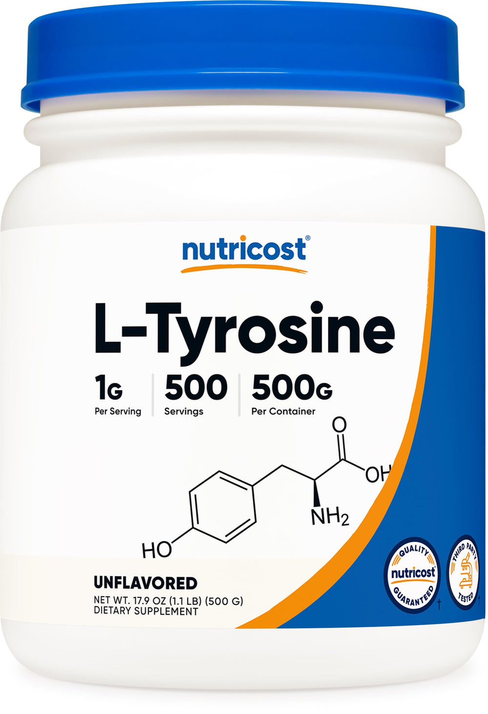 Nutricost L-Tyrosine powder bottle 500g