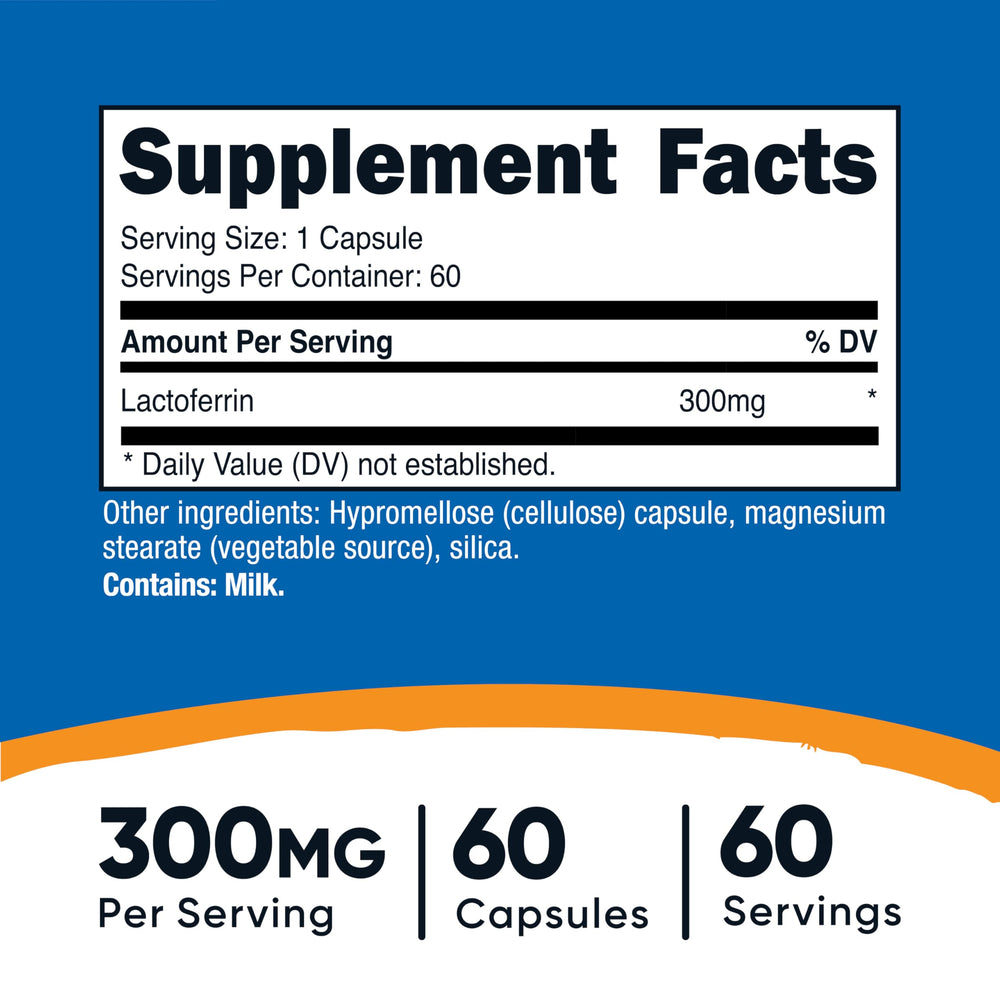 Nutricost Lactoferrin Capsules bottle – side view