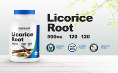 Supplement facts panel for Nutricost Licorice Root 500mg