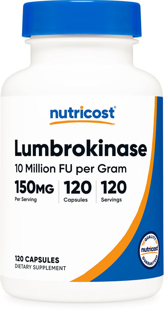 Nutricost Lumbrokinase 150 mg capsules bottle - 120 capsules