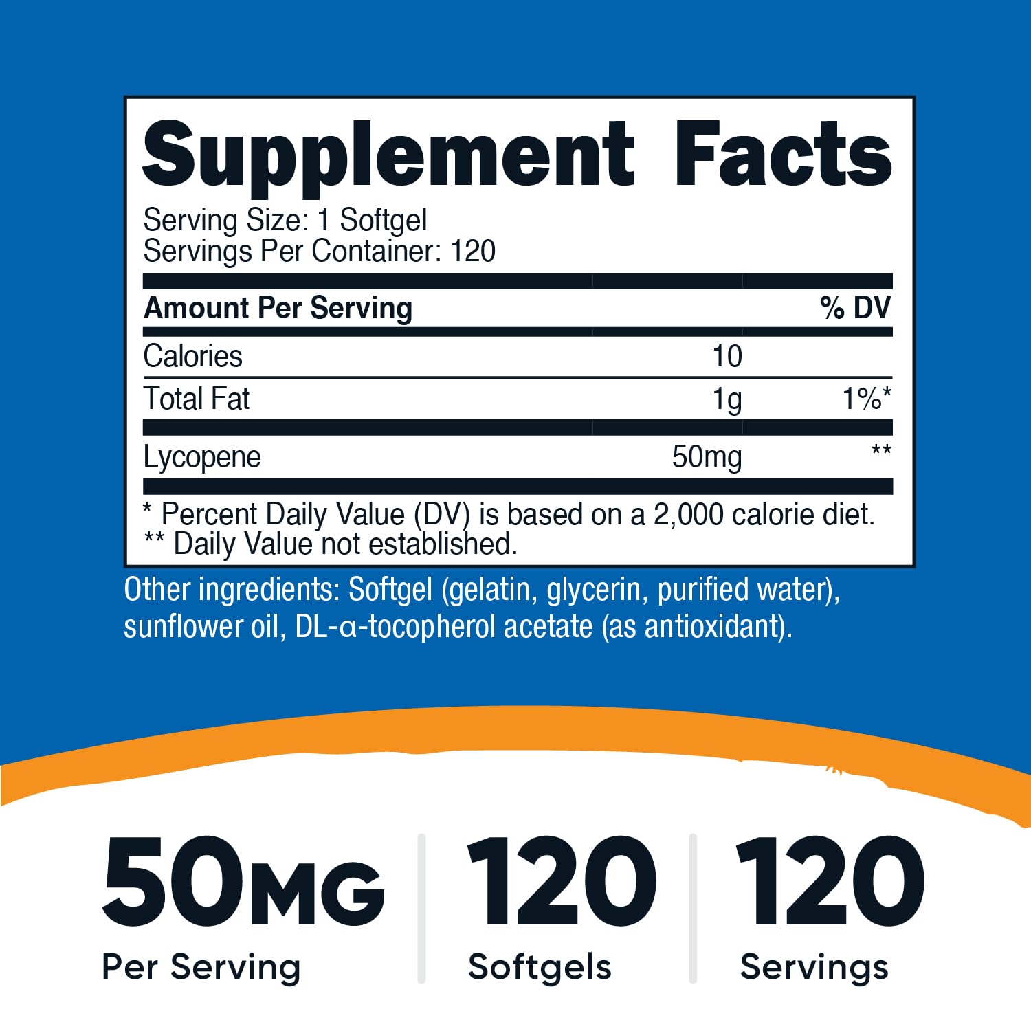 Nutricost Lycopene 50mg Softgels bottle side view