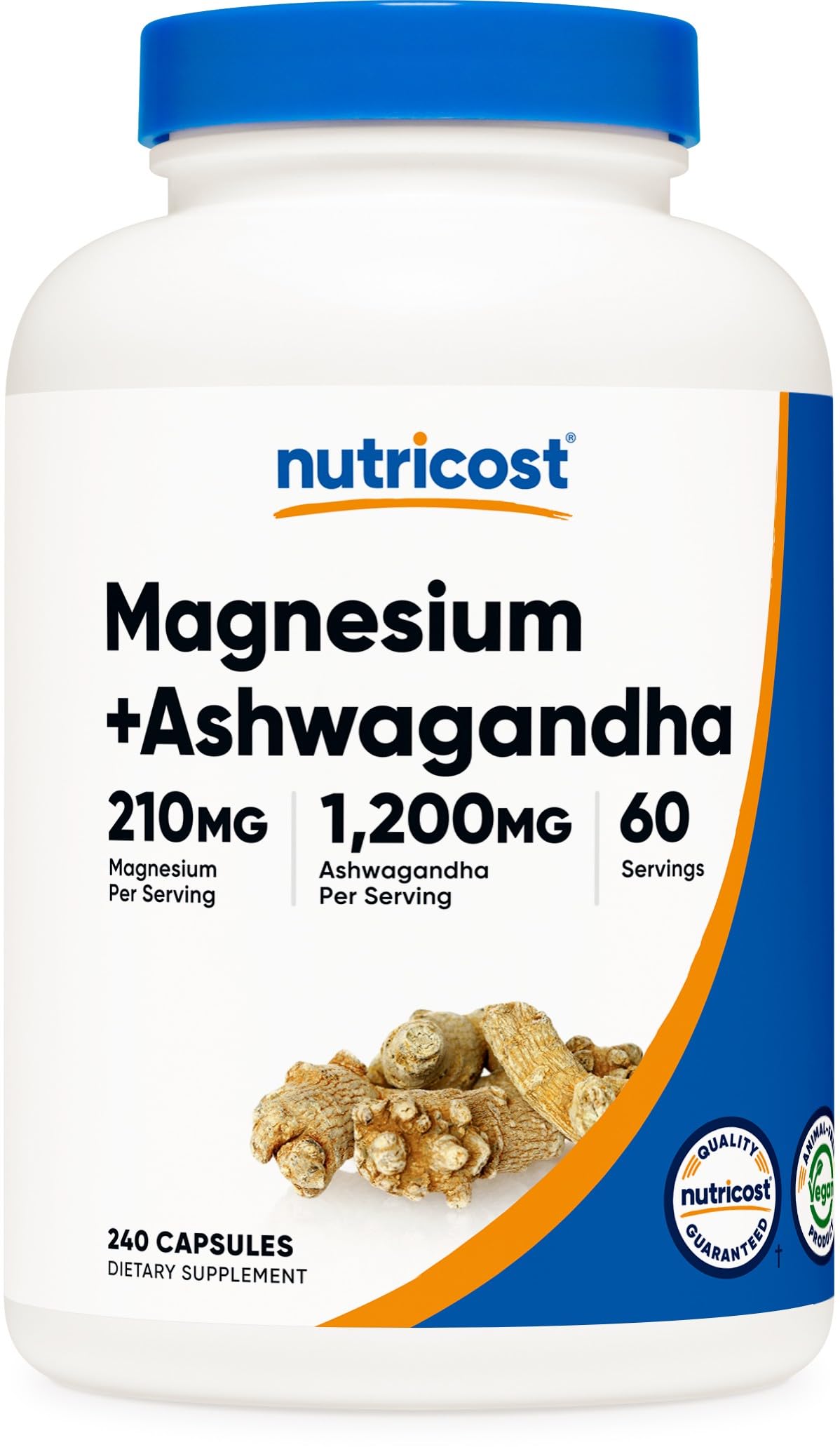 Nutricost Magnesium + Ashwagandha bottle front label