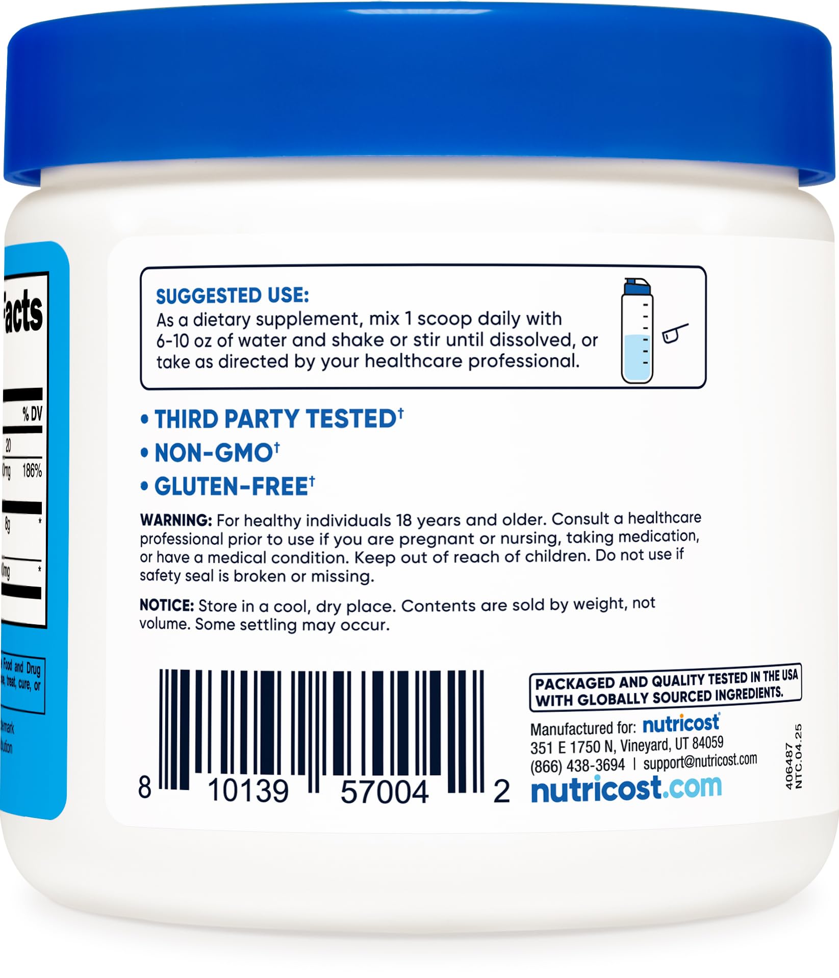Serving scoop included with Nutricost Magnesium BHB Salts