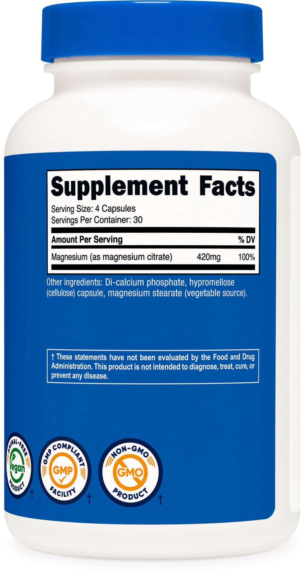 Two Nutricost Magnesium Citrate bottles packed together (pack of 2)