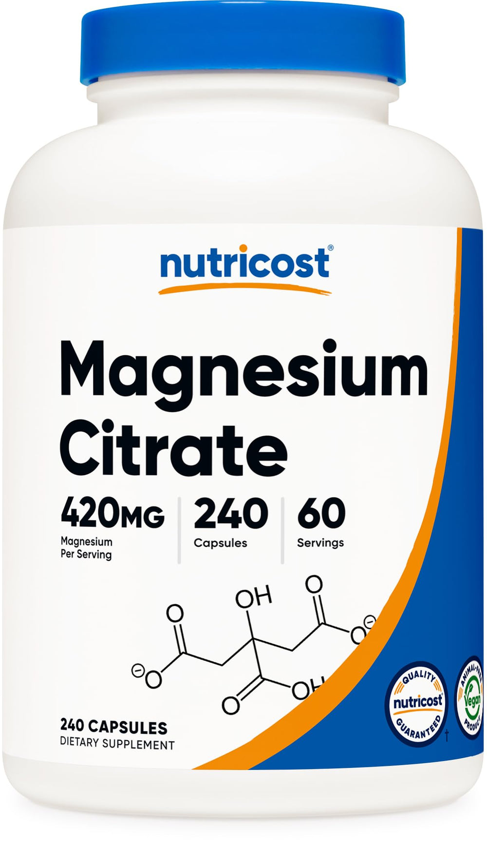 Nutricost Magnesium Citrate 420mg bottle with label