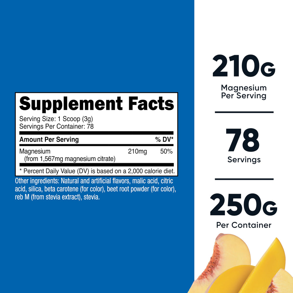 Scoop included with Nutricost Magnesium Citrate Peach Mango 250g