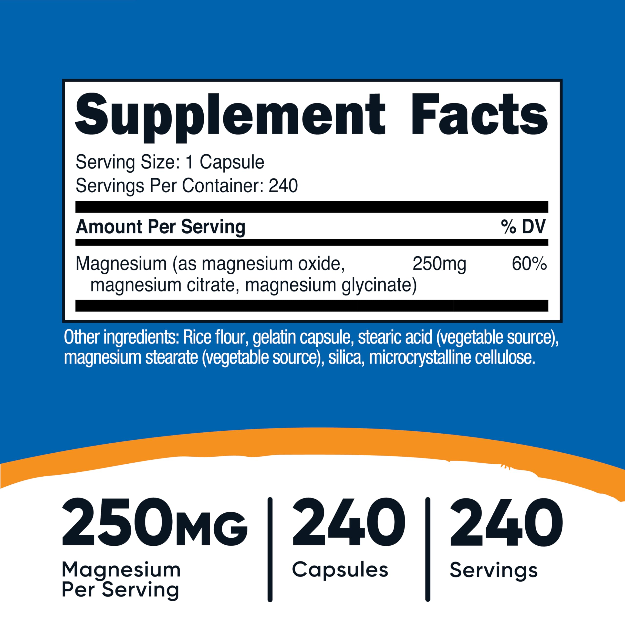 Close-up of Nutricost Magnesium Complex capsules