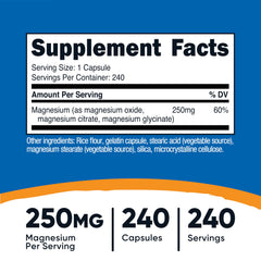 Close-up of Nutricost Magnesium Complex capsules