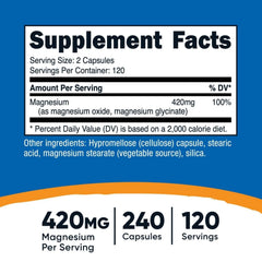 Front view of Nutricost Magnesium+ Extra Strength bottle