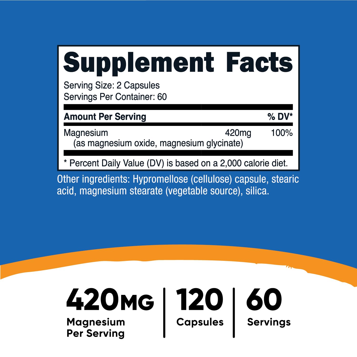 Close-up of the Magnesium+ Extra Strength label