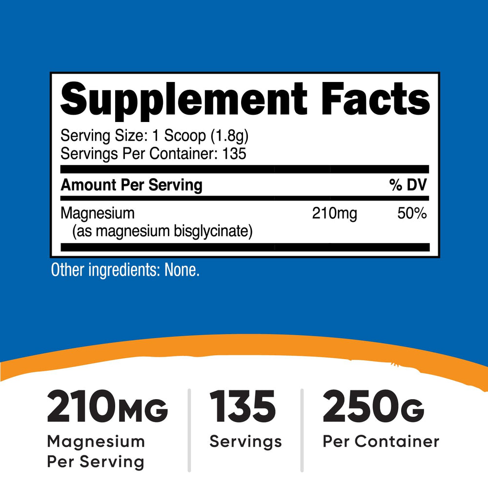 Close-up of Nutricost Magnesium Glycinate Powder 250g