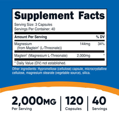 Close-up of Nutricost Magtein 2000mg label
