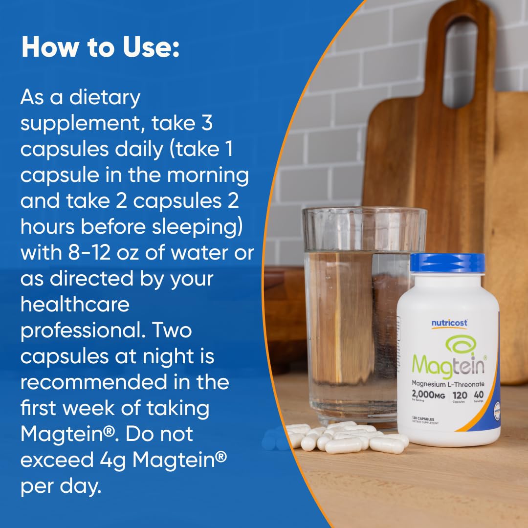 Nutrition facts panel for Magnesium L-Threonate Magtein
