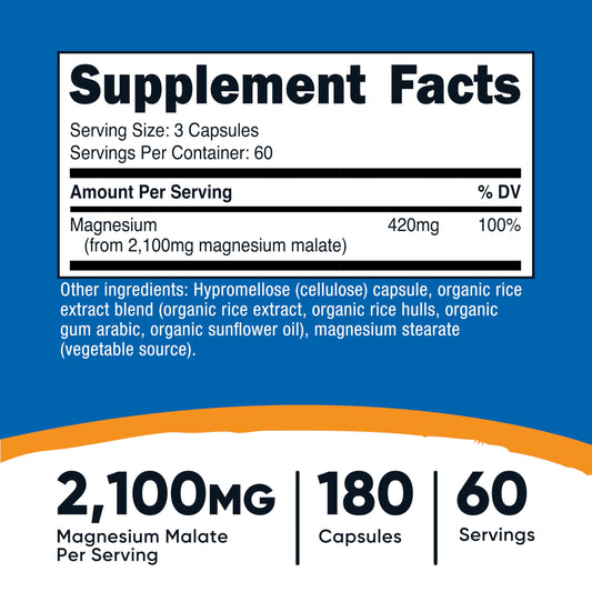 Close-up of 420mg elemental magnesium per serving
