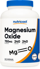 Nutricost Magnesium Oxide 750mg bottle with 240 capsules (hero image)