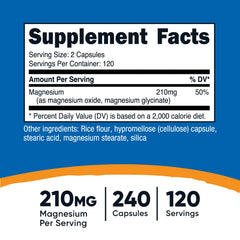 Bottle of Nutricost Magnesium+ with 240 capsules