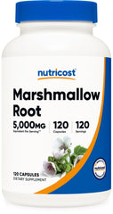 Nutricost Marshmallow Root bottle showing 5000mg equivalent per capsule