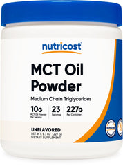 Front view of Nutricost MCT Oil Powder 0.5 lb