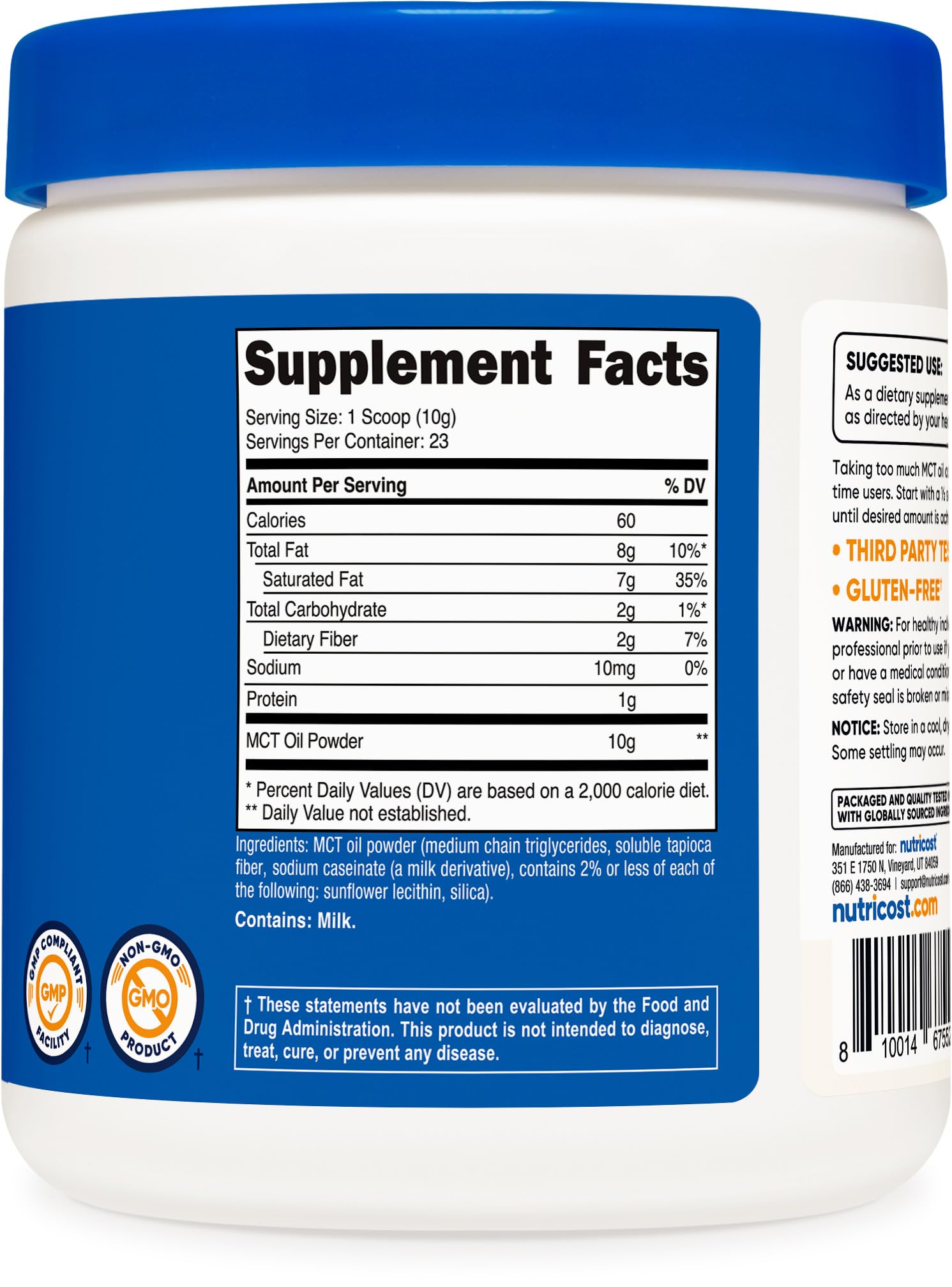 Keto-friendly Nutricost MCT Oil Powder 0.5 lb lifestyle image