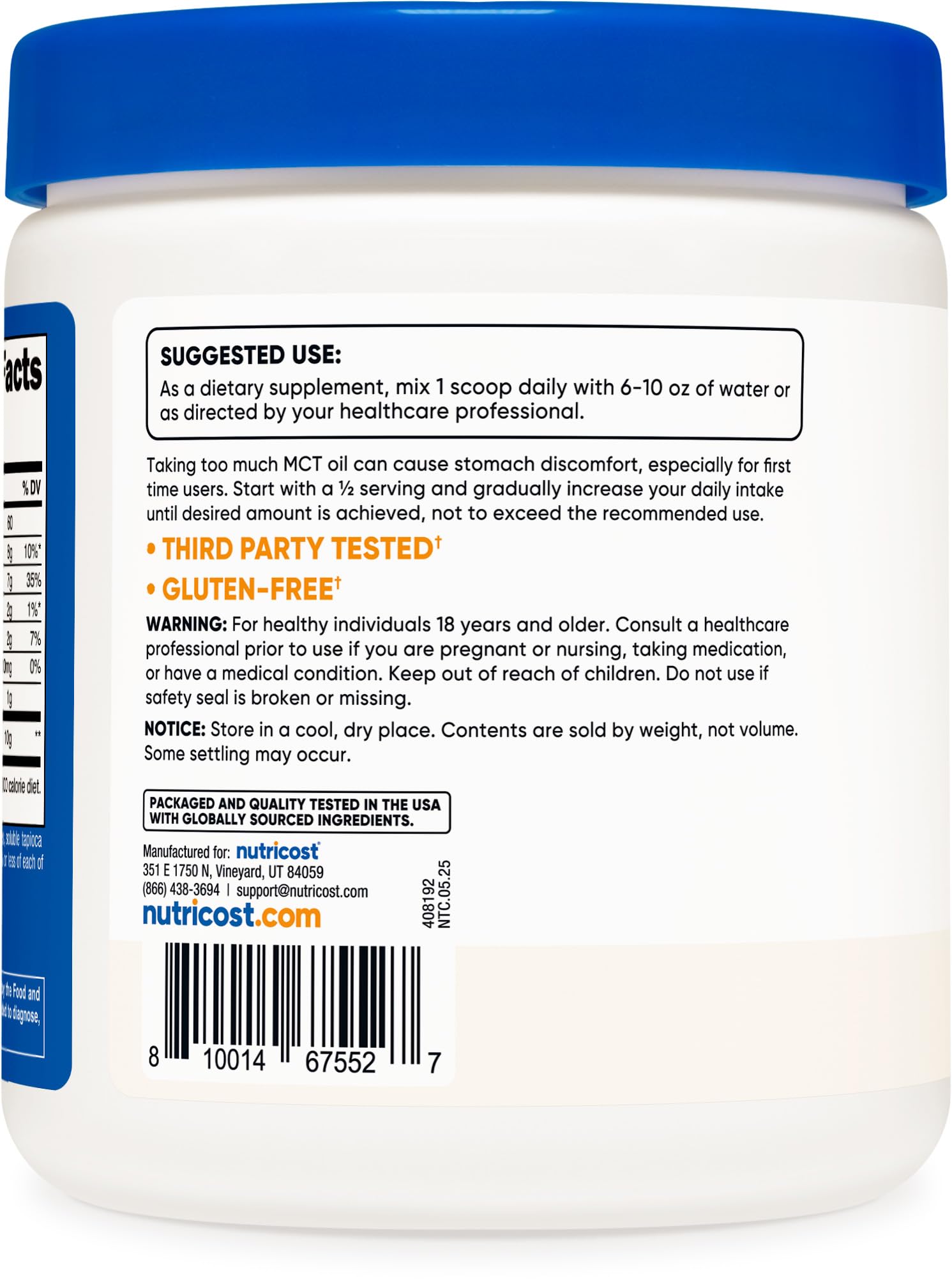 Serving suggestions for Nutricost MCT Oil Powder 0.5 lb