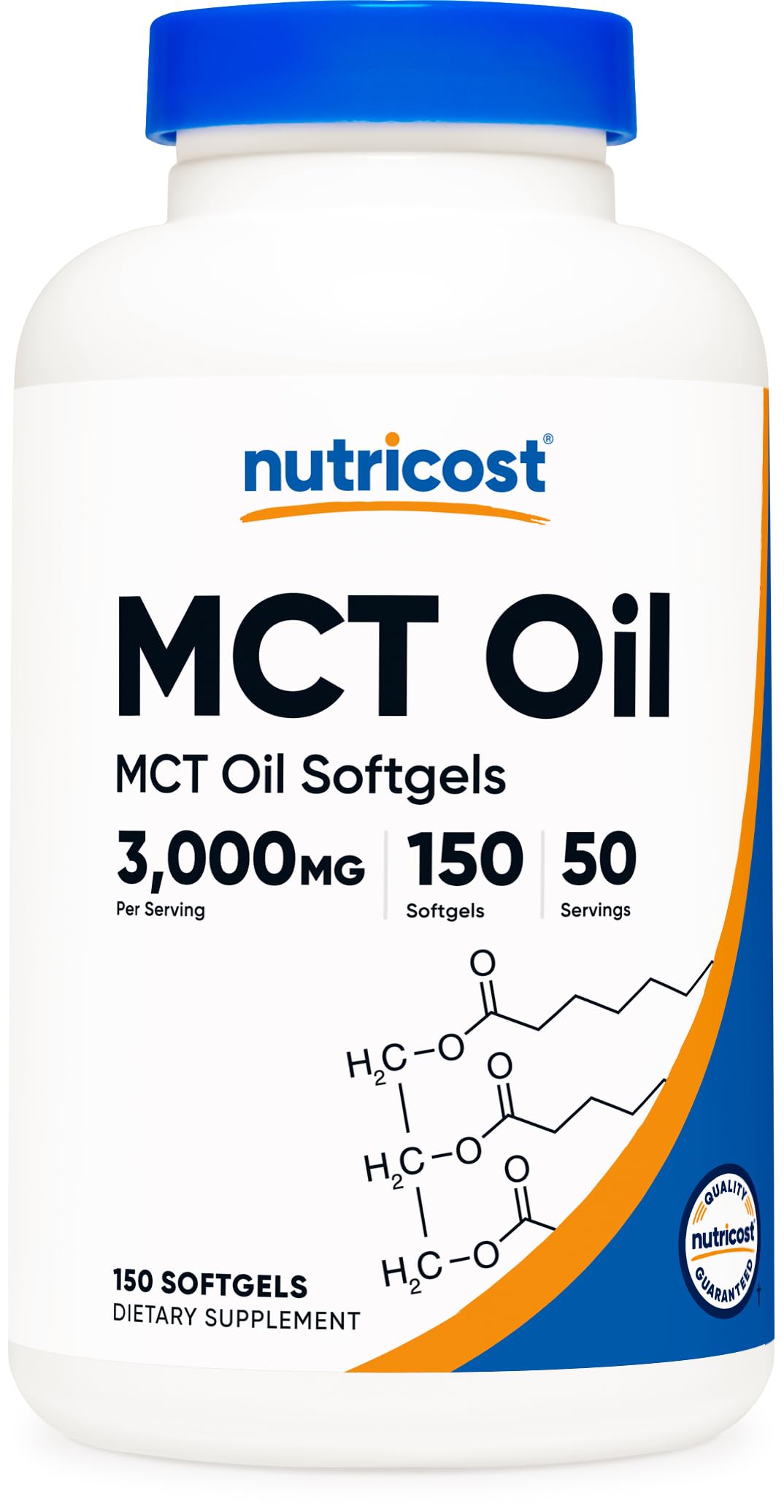 Nutricost MCT Oil Softgels 1000mg bottle front view