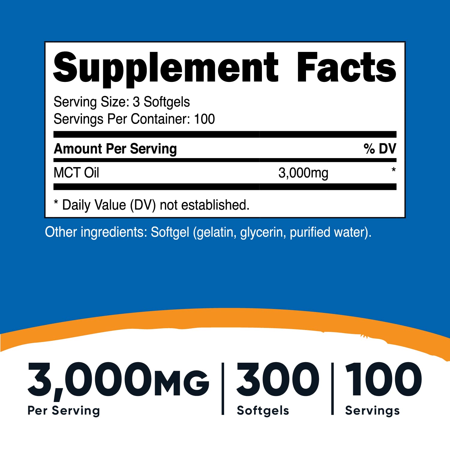 Nutricost MCT Oil Softgels bottle label