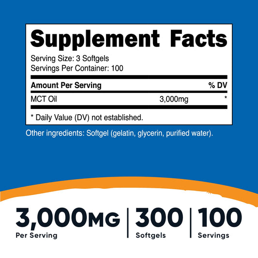 Nutricost MCT Oil Softgels bottle label