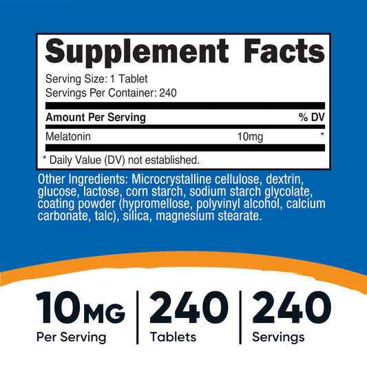Melatonin tablets close-up showing easy-to-swallow design