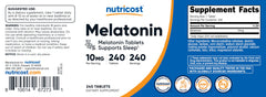 Boxed Nutricost Melatonin bottle on a white background