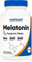 Nutricost Melatonin 5mg bottle - front view