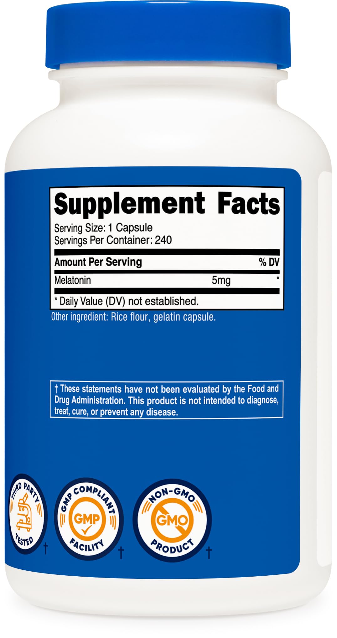 Label highlighting non-GMO and gluten-free formula