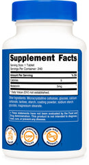 Back of Nutricost Melatonin bottle with supplement facts