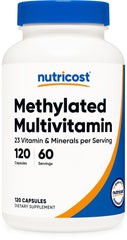 Front view of Nutricost Methylated Multivitamin bottle