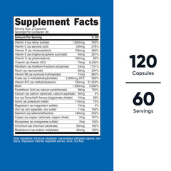 Nutricost Methylated Multivitamin bottle label with 120 capsules