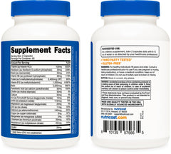Gluten-free label on Nutricost Methylated Vitamin B Complex packaging