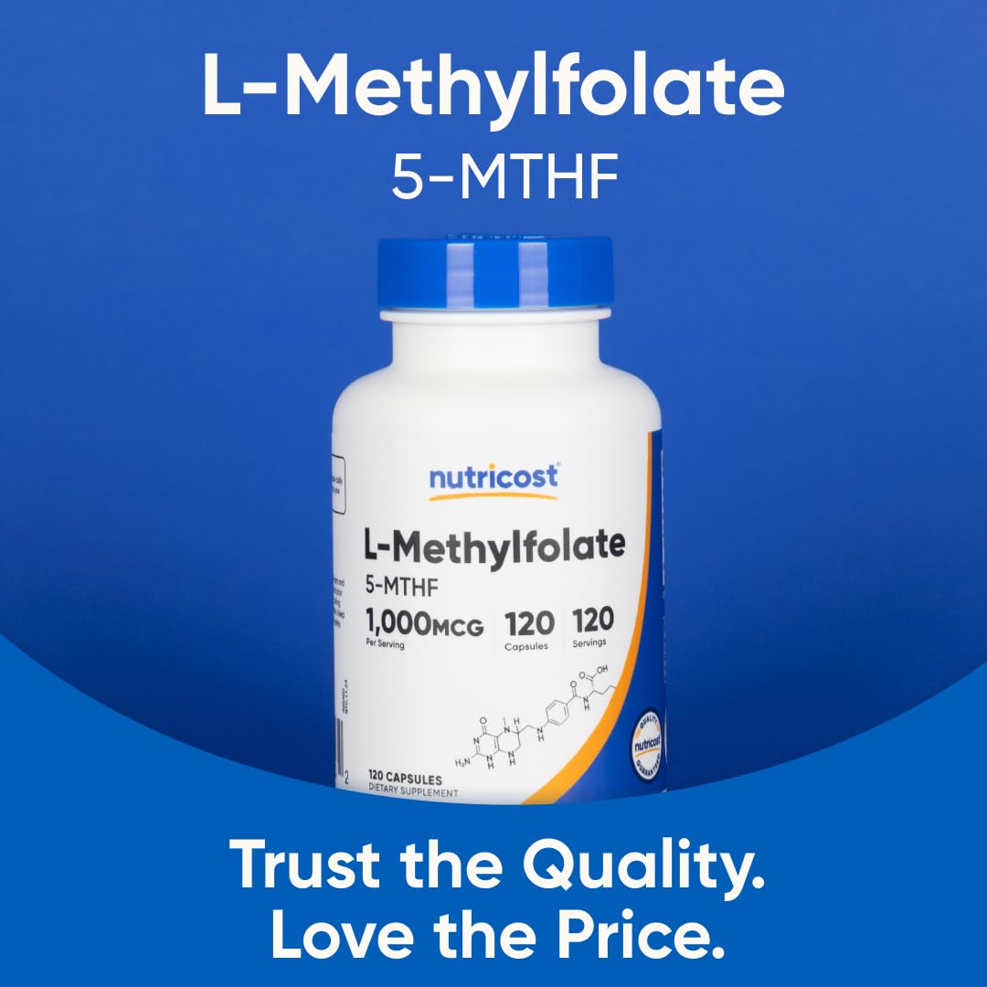 Image of ingredients for Nutricost Methylfolate 1000mcg 120 capsules