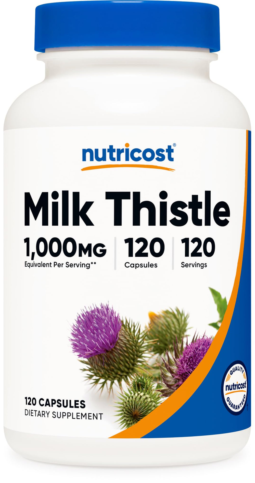 Nutricost Milk Thistle 1000mg bottle showing label