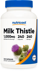 Nutricost Milk Thistle 1000mg equivalent bottle with 240 capsules