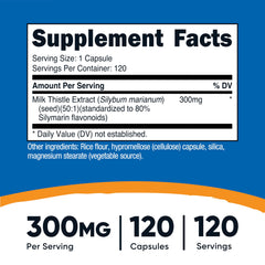 Milk Thistle capsules inside Nutricost bottle