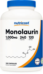 Nutricost Monolaurin 1000 mg bottle with 240 capsules