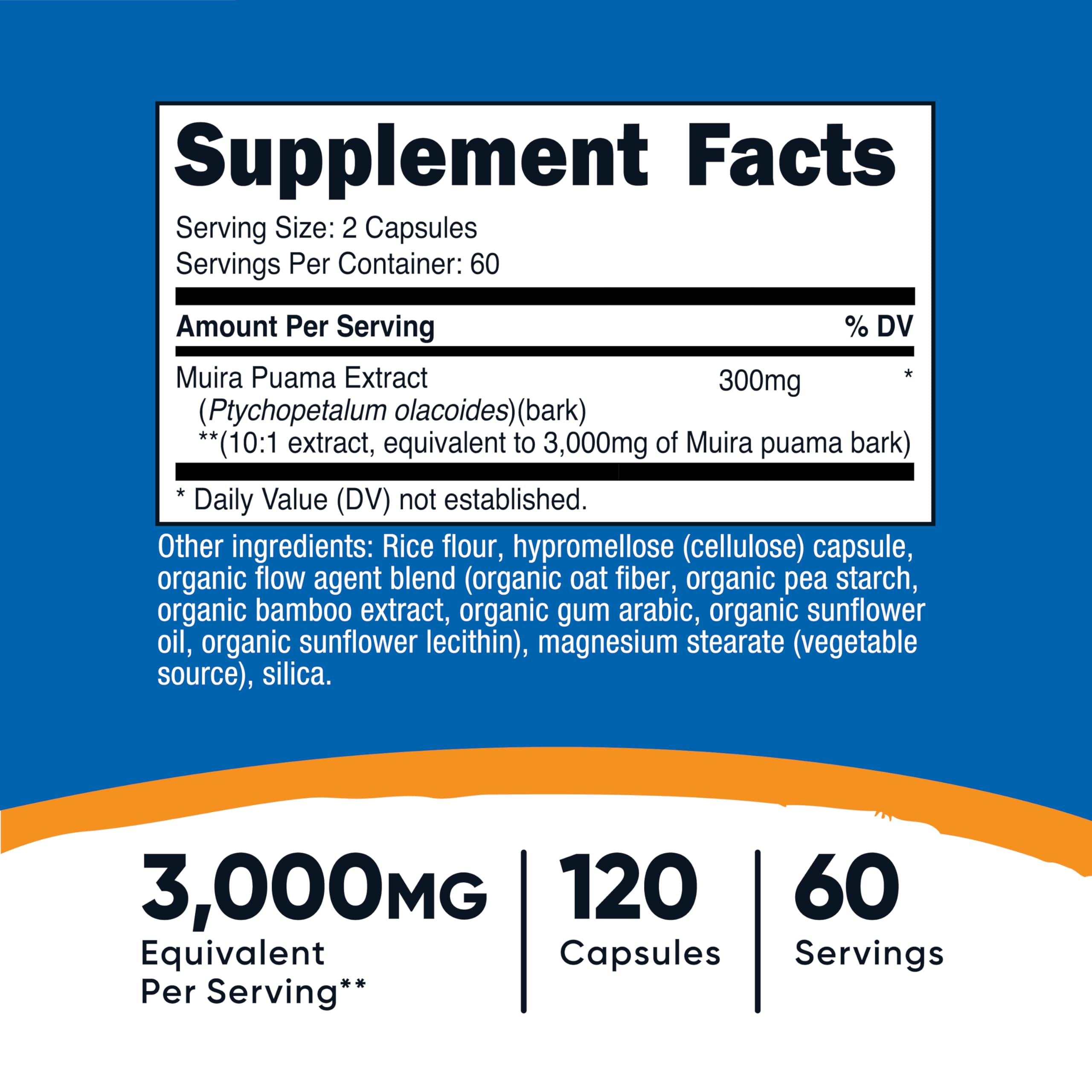 Packaging showing 60 servings per bottle