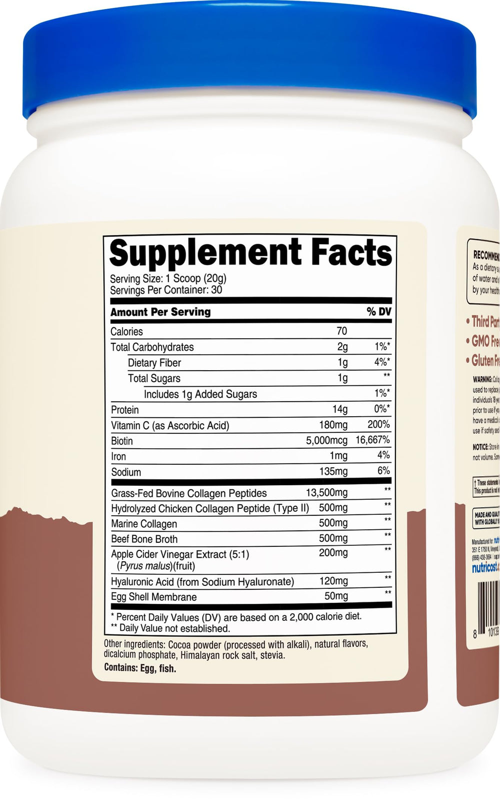 Serving ideas: shake, smoothie, or baked goods with Nutricost powder