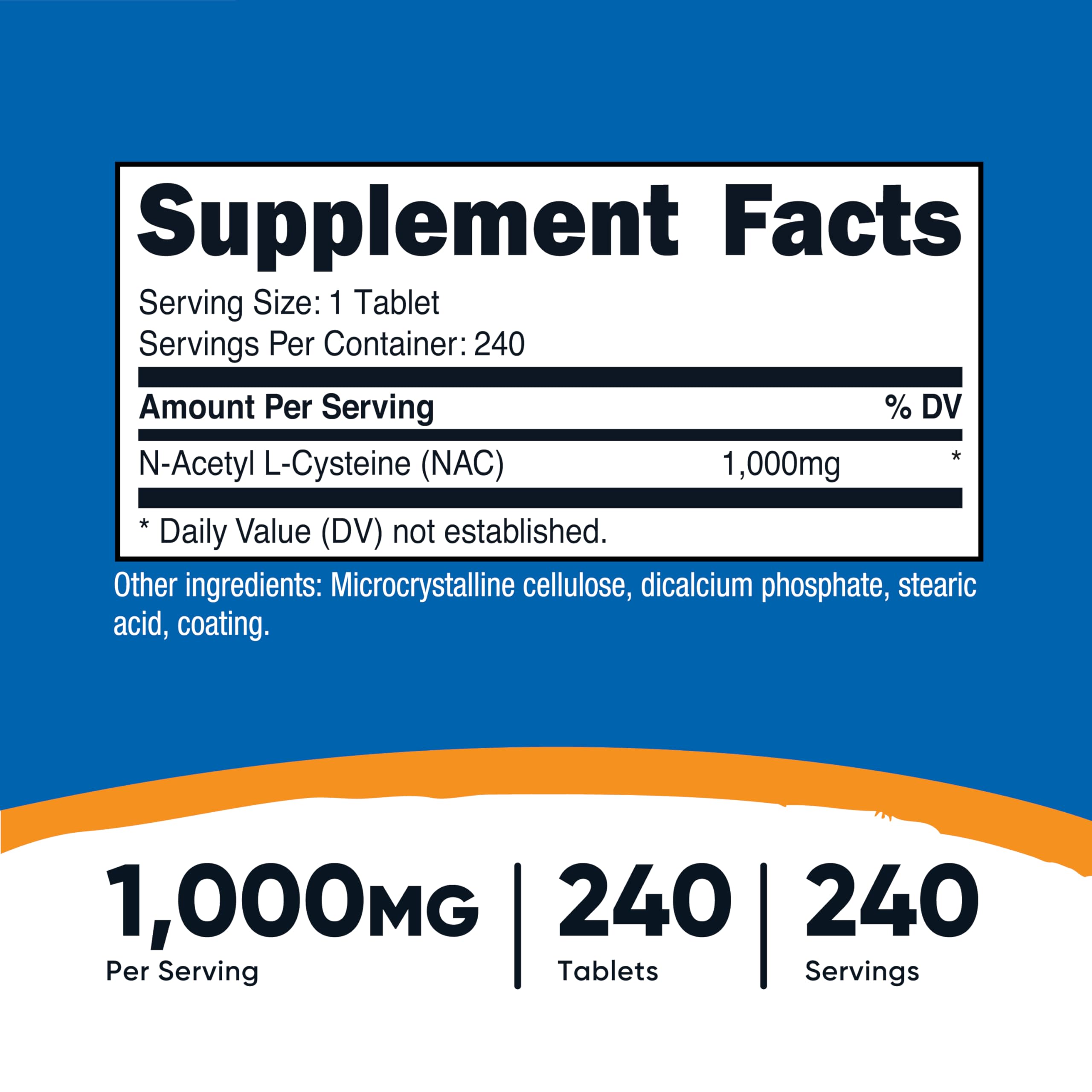 NAC 1000 mg vegan tablets bottle image