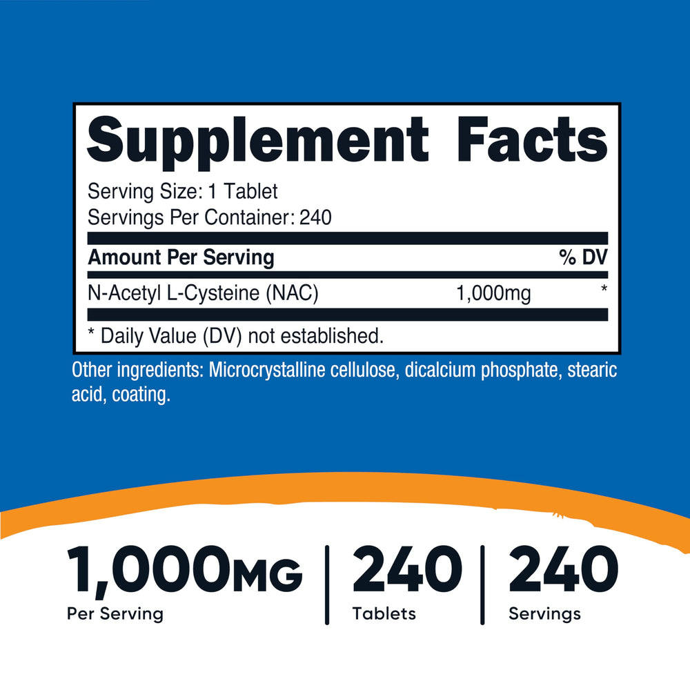 NAC 1000 mg vegan tablets bottle image