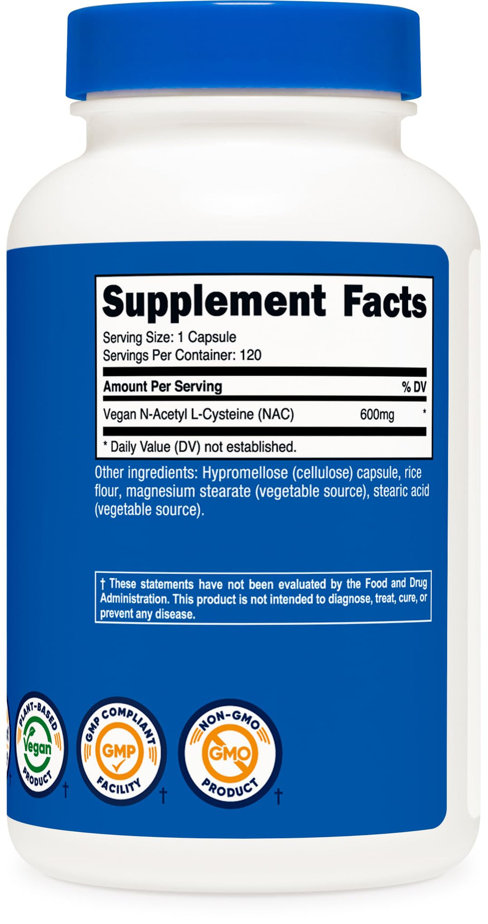 Certification icon indicating NSF GMP FDA compliance with NAC product